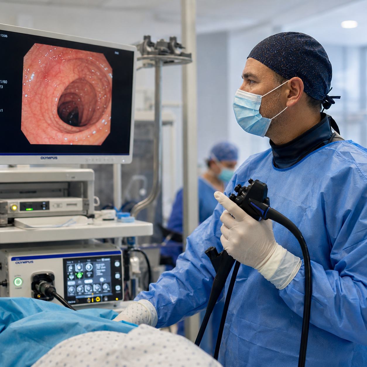 Profesional realizando una endoscopia